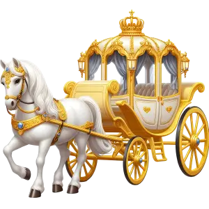 White Horse Drawn Royal Gold Carriage