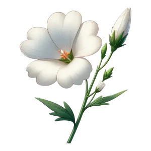 White Hibiscus Flower with Buds PNG