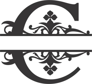 Black Decorative Filigree Flourish with Horizontal Line