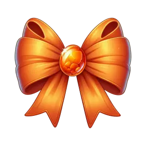 Orange Decorative Bow with Shiny Center