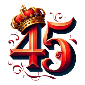 Decorative Number 45 with Royal Crown
