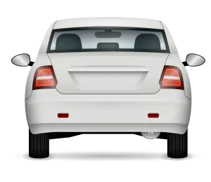 White Sedan Car Rear View Illustration