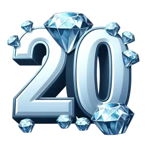 Number 20 with Diamond Embellishments