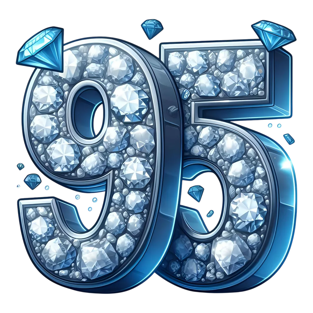 Diamond Encrusted Number 95 Illustration