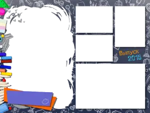School Graduation Photo Collage Frame 2018 with Stationery