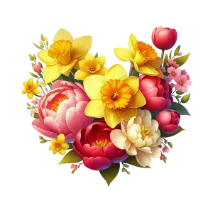 Bright Floral Bouquet with Daffodils and Peonies