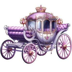 Elegant Purple Vintage Royal Carriage with Jewels