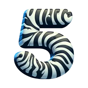 3D Zebra Pattern Number 5
