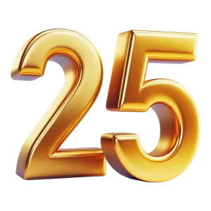 3D Gold Number 25