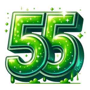 Glowing Green Number 55 Illustration