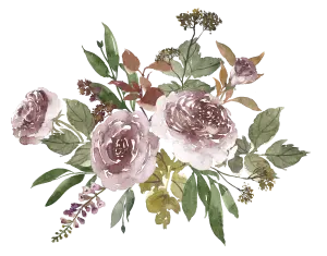 Watercolor Bouquet with Blush Roses and Greenery