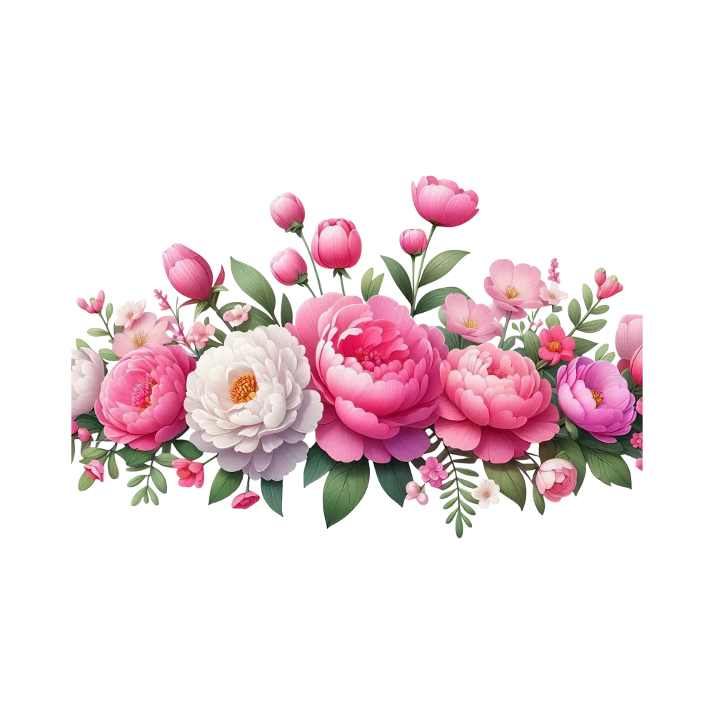 Pink and White Peonies Floral Arrangement