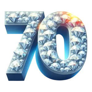 Number 70 with Diamond Embellishments