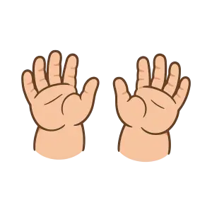 Cartoon Illustration of Raised Baby Hands