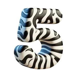 Number 5 Zebra Pattern Design