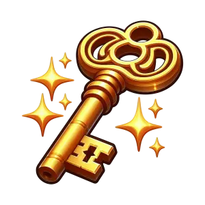 Golden Vintage Skeleton Key with Sparkles