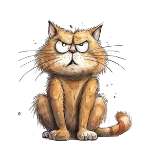 Grumpy Cartoon Orange Tabby Cat Illustration