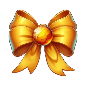 Golden Decorative Bow with Gem Center