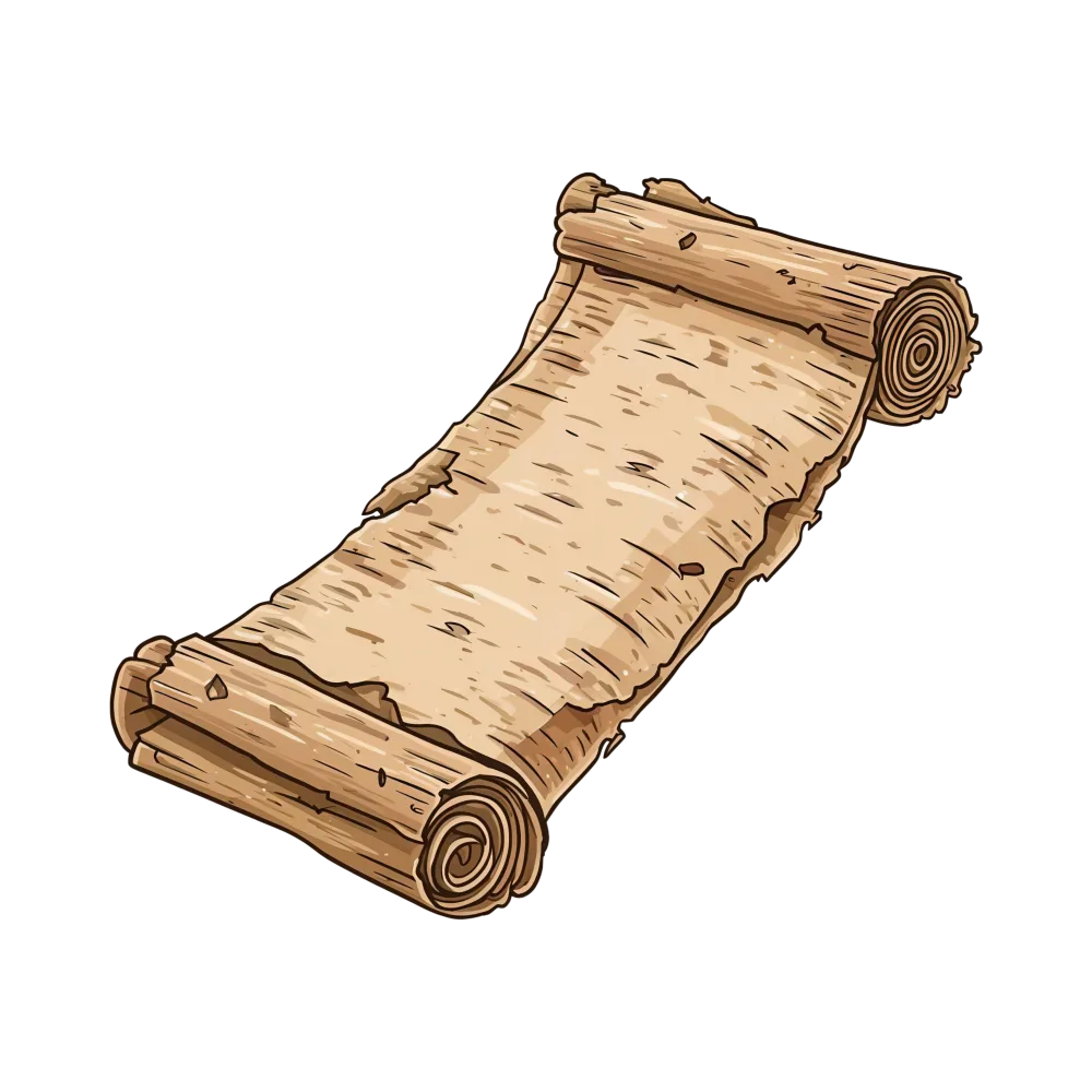 Ancient Rolled Scroll Parchment Illustration