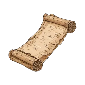 Ancient Rolled Scroll Parchment Illustration
