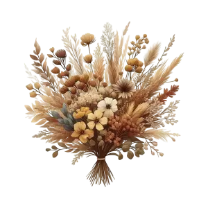 Bouquet of Dried Flowers and Grasses