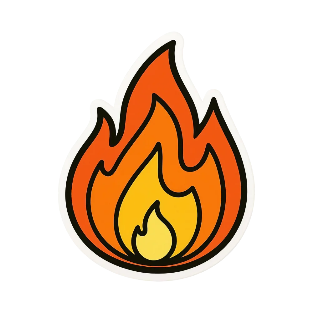 Cartoon Style Fire Flame Icon