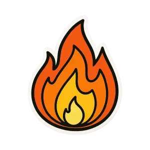 Cartoon Style Fire Flame Icon
