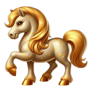 Golden Maned Fantasy Horse Figurine