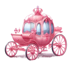 Pink Royal Fairy Tale Carriage with Ornate Details