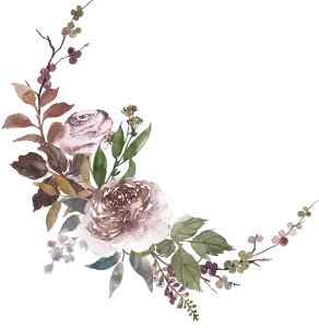Watercolor Floral Corner Design with Roses and Greenery