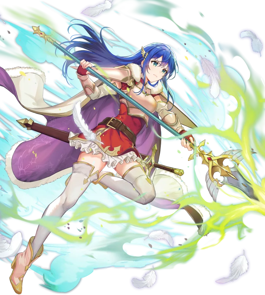 Fantasy Warrior Woman with Spear and Magic Effects