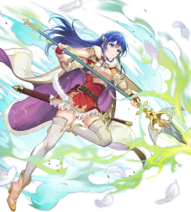 Fantasy Warrior Woman with Spear and Magic Effects