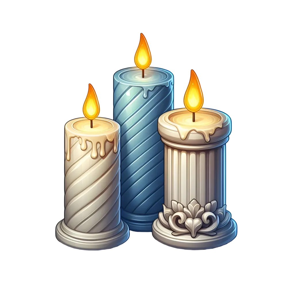 Decorative Three Lit Candles Illustration
