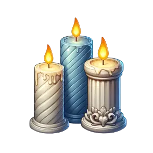 Decorative Three Lit Candles Illustration