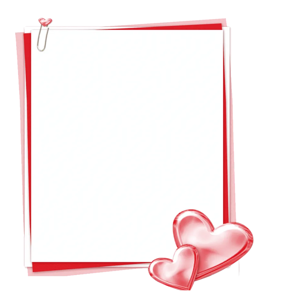 Romantic Paper Frame with Heart Clip and Hearts