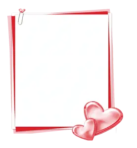 Romantic Paper Frame with Heart Clip and Hearts