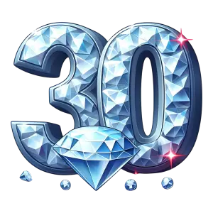 Shiny Diamond 30th Anniversary Number Ten
