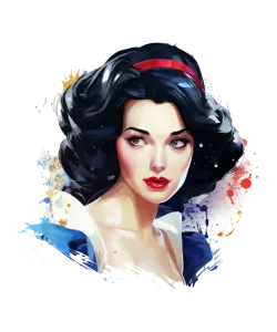 Portrait of a woman with black hair and red lipstick digital artwork