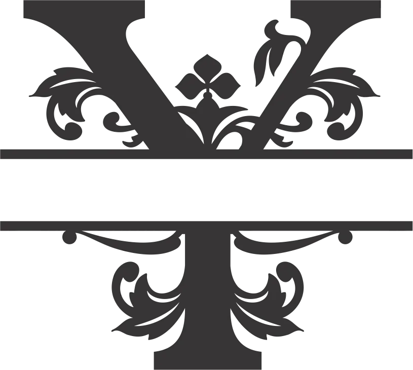 Ornate Vintage Floral Divider with Horizontal Bar