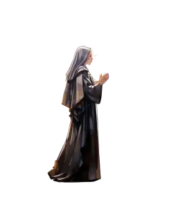 Side View of Nun Holding a Book in Prayer
