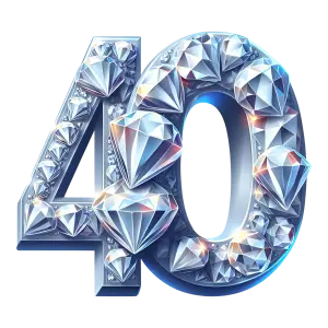 Gemstone Encrusted Number 40