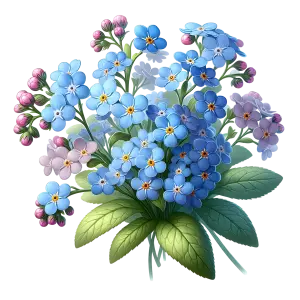 Blue and Purple Forget-Me-Not Flower Bouquet