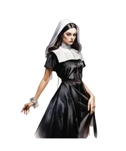 Illustration of Woman in Traditional Nun Habit