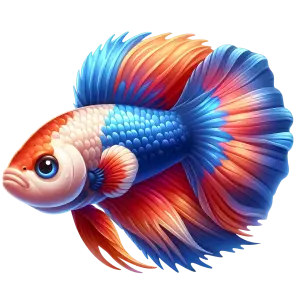 Colorful Betta Fish with Flowing Fins