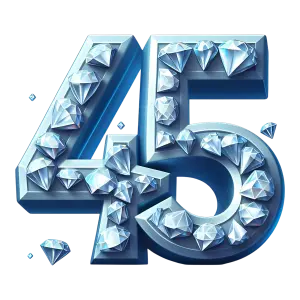 Number 45 with Shiny Diamonds