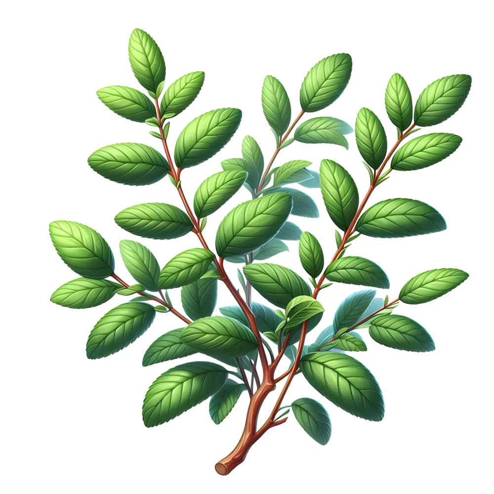 Green Leafy Branch with Multiple Leaves