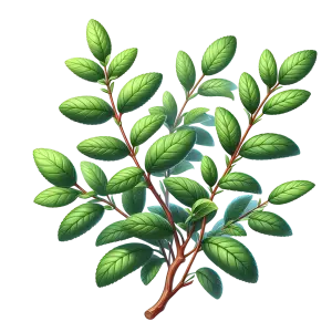 Green Leafy Branch with Multiple Leaves