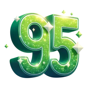 Glittery Green Number 95 with Sparkling Effects