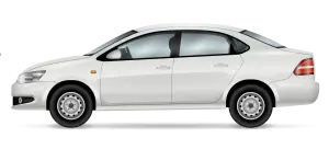 White Four-Door Sedan Car Side View
