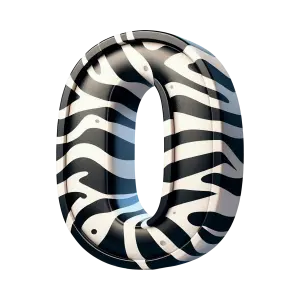 Number Zero Inflatable Float with Zebra Pattern